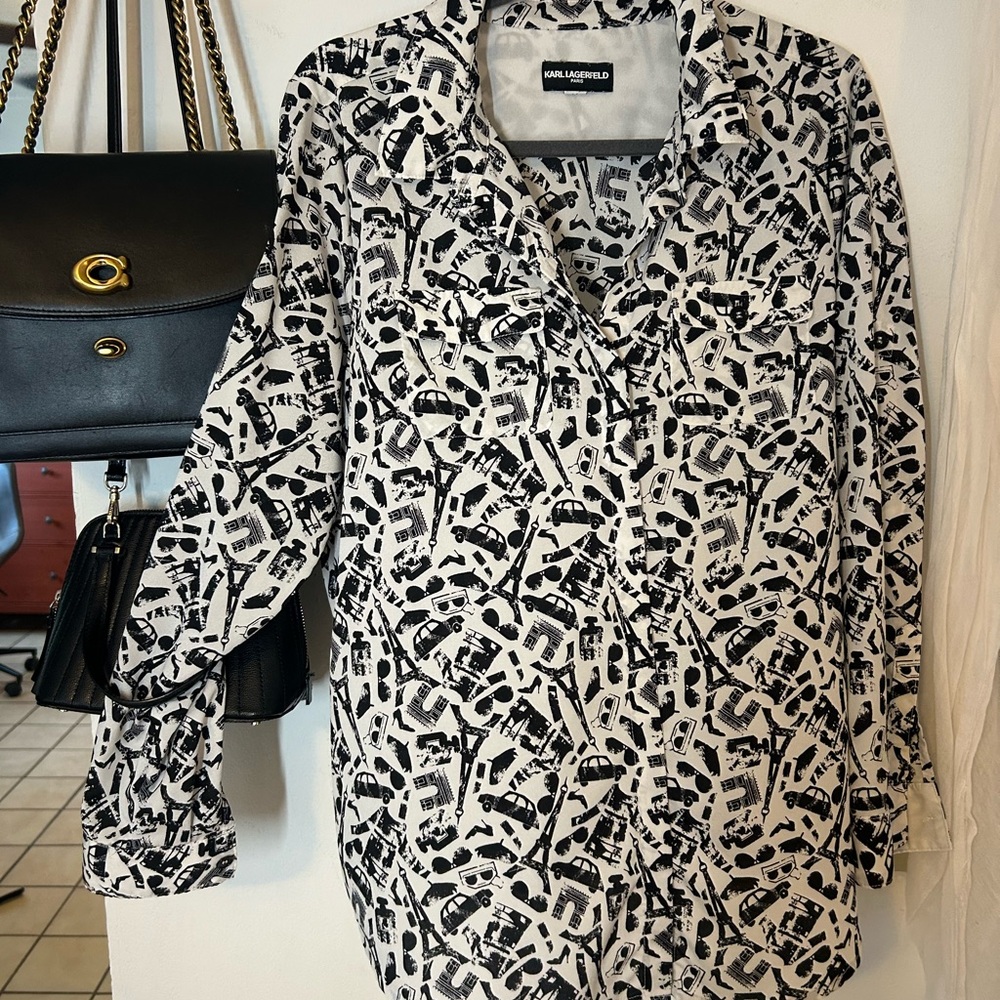 Karl Lagerfeld Black and White Blouse